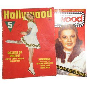Lot 2 Vintage Hollywood Magazines 1938 & 1989 Sonja Henie Judy Garland
